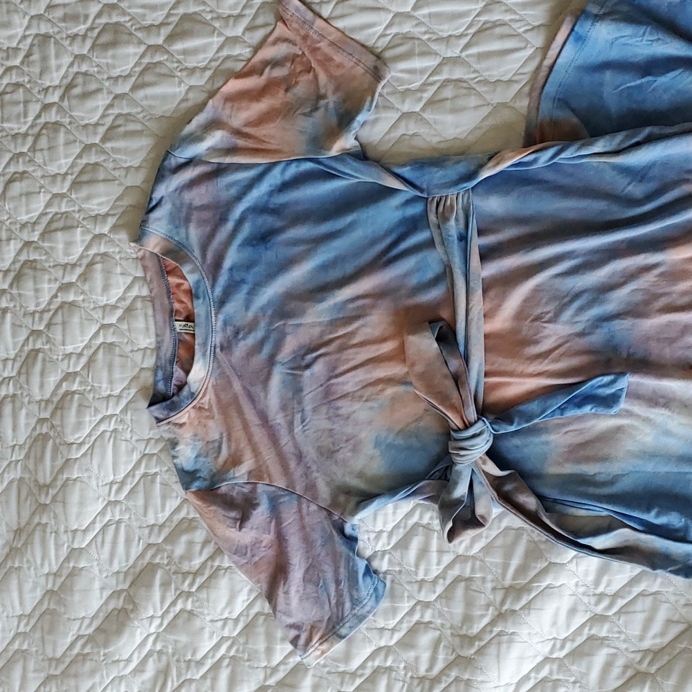 Maternity Dress Tie-Dye Blue Pink Size Small